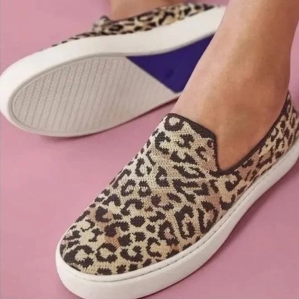 Rothy’s The Original Slip On Sneaker Desert Cat Leopard Sz 10